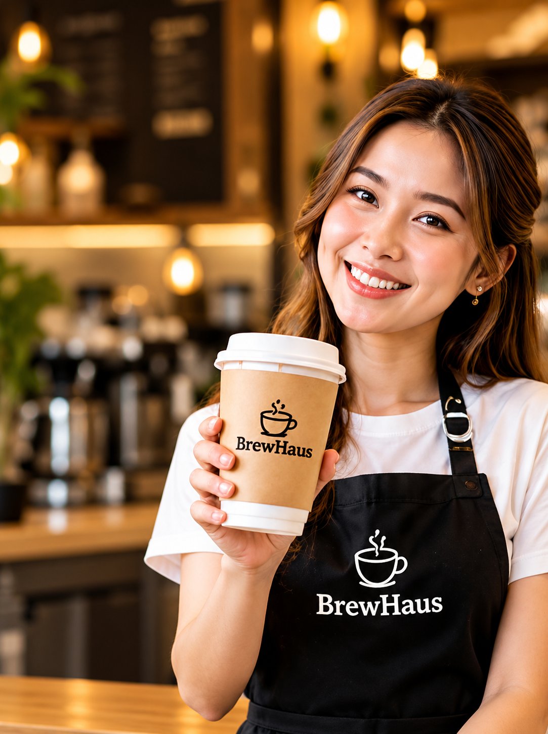 Our barista with a BrewHaus coffee